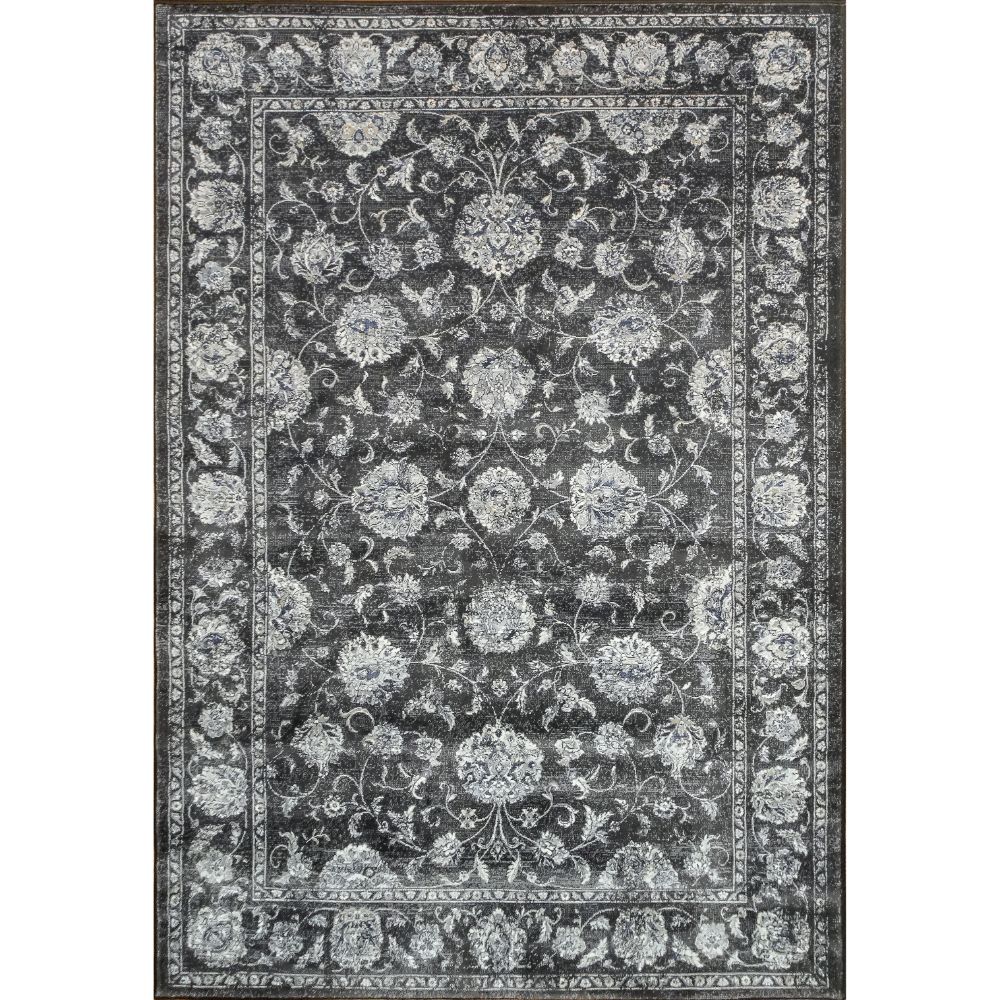 Dynamic Rugs 57126-3636 Ancient Garden 9.2 Ft. X 12.10 Ft. Rectangle Rug in Charcoal/Silver